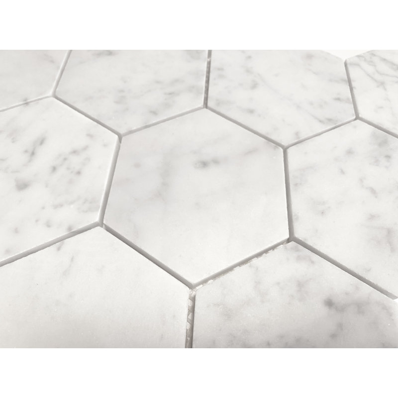 4" x 4" Marble Honeycomb Mosaic Wall & Floor Tile