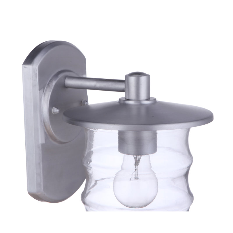 Ammadas Wall Light, Satin Aluminum, 9.88" H x 6.13" W x 7.88" D