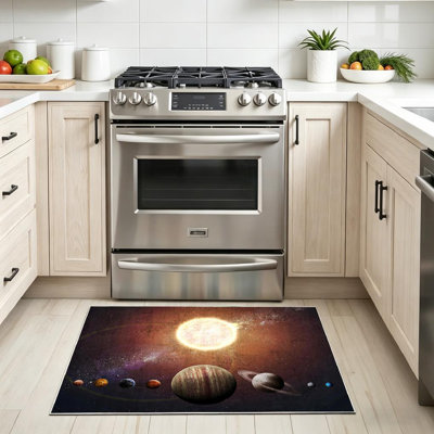 Tapis transparent transparent lavable à la machine, avec système solaire montrant les planètes