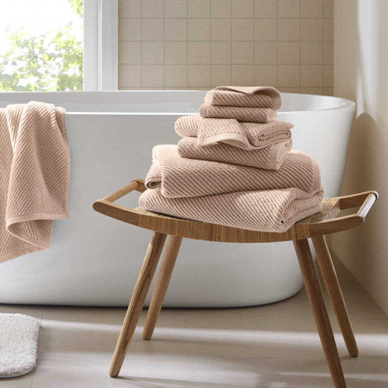 Ensemble de serviettes 6 pièces Diagonal, Beige, Ensemble 6 serviettes de bain