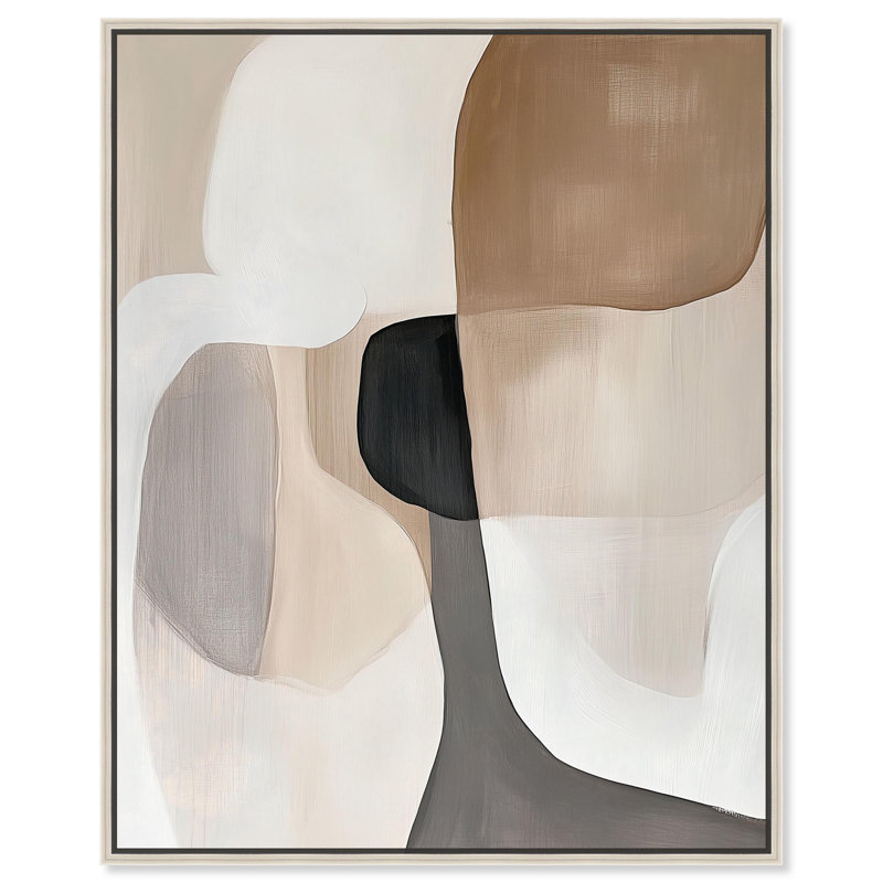 «Curvilinear Composition II» par Art Remedy, Cadre flottant, H 25 po x l 21 po, Noir