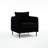 Modern, Single, Accent Chair, Black Velvet, Plump Pillow, Non - Slip Pads, Bedroom, Comfortable, Good Structure Mid-century Metal Legs, Living Room, Office Reading, Soft, , Easy To Install-1862565464
