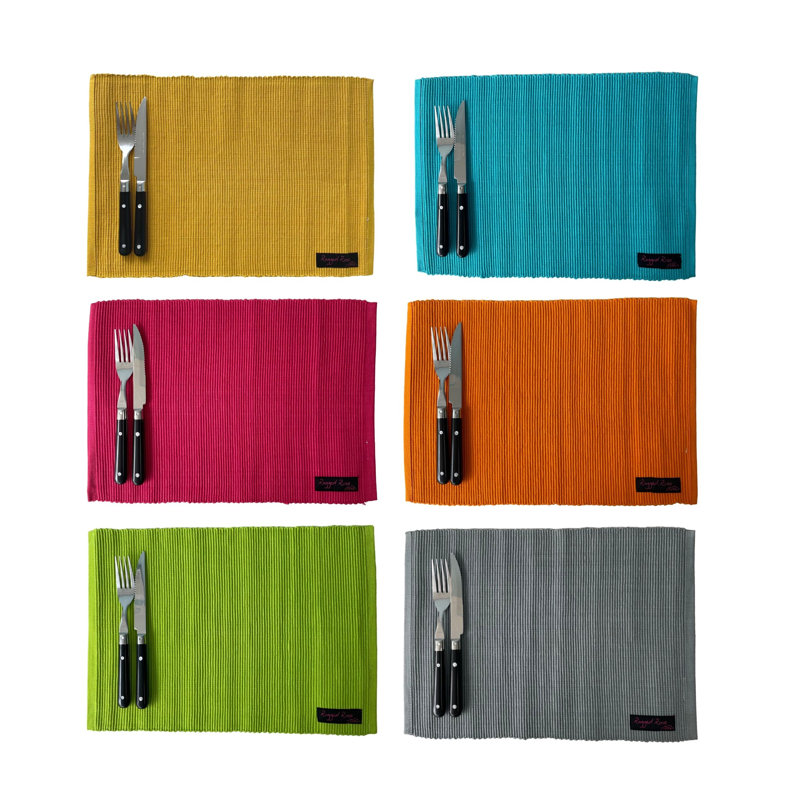 Ribby Cotton Placemat, Green