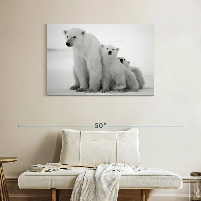 Famille d'ours polaires Brampt, H 26 po x l 39 po