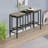 Modern Design Kitchen Dining Table, Pub Table, Long Dining Table Set With 3 Stools, Convenient Hanging Stool Design, Grey+Black-1553456054