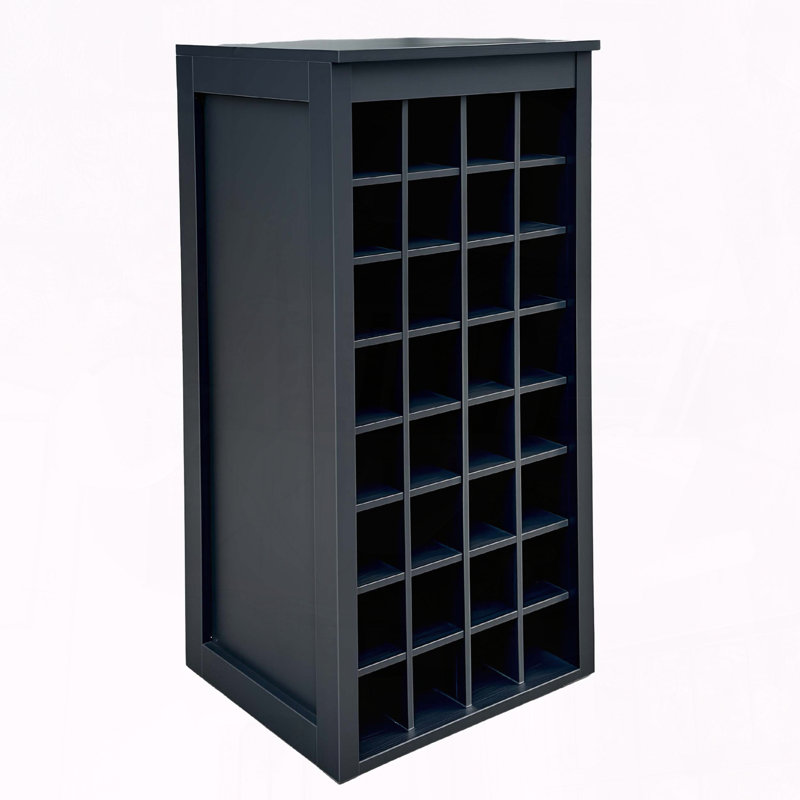Modular 32 Bottle Wine Cabinet in Black, 35.43" H x 19.59" W x 17.8" D, Black