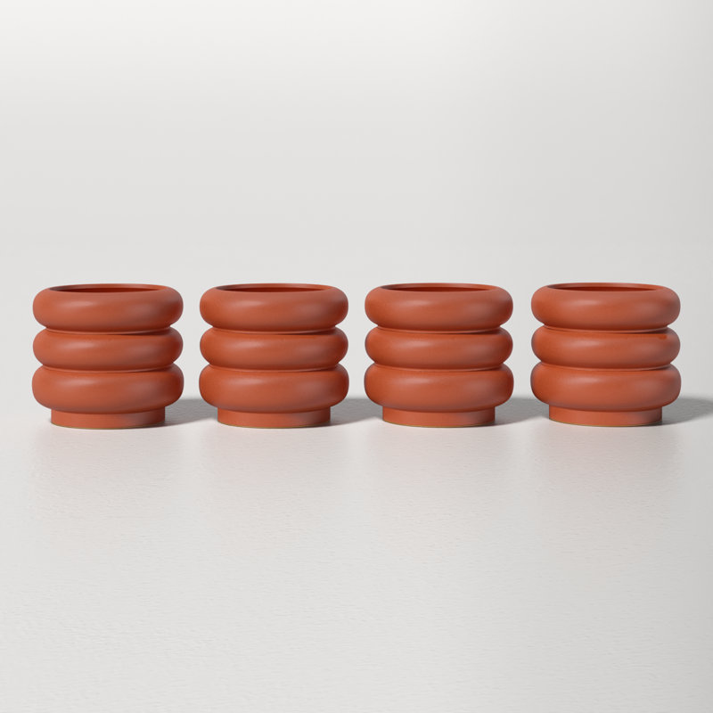 Tarus Handmade Ceramic Pot Planter, 4" H x 4" W x 4" D