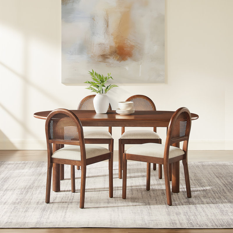 Pamelia 5-piece Dining Table Set For 4, 5 Pieces: Table, 4 Chairs