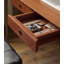 Bureau en buis avec 2 tiroirs et pieds en acier-2052439736