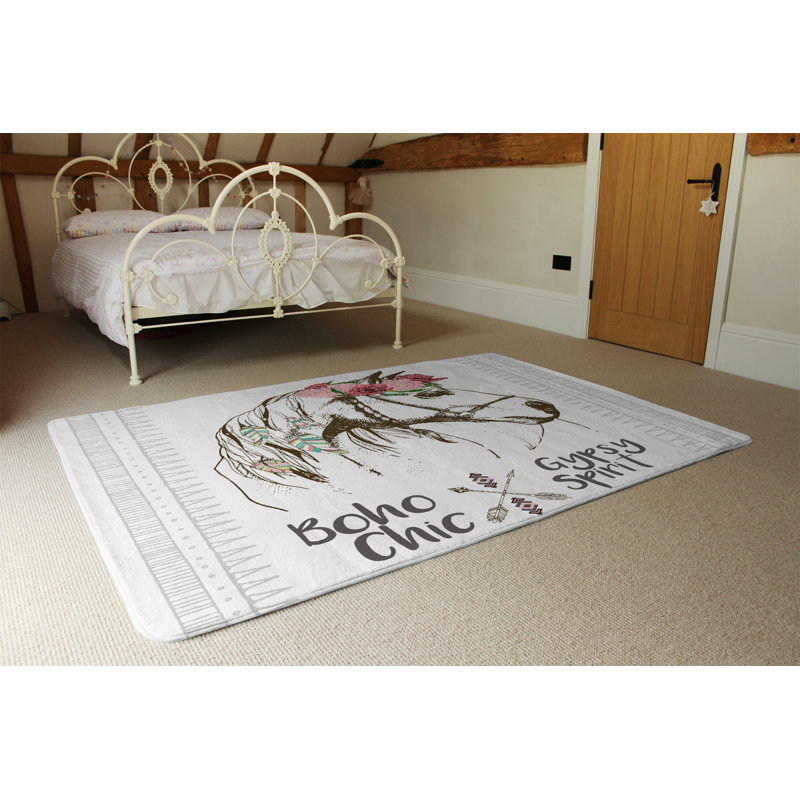 Dodson Floral Shag Area Rug, Rectangle 140 x 200cm