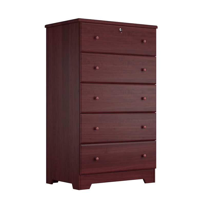 Commode à 5 tiroirs Raiquan, Acajou