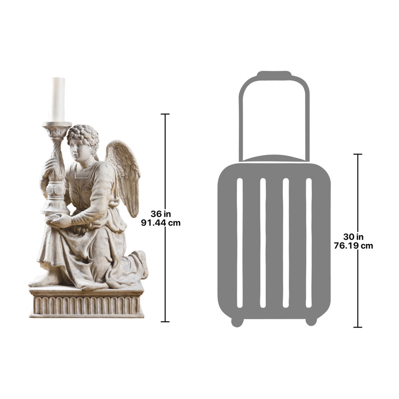 Michelangelo's Kneeling Angel with Candlestick Statue