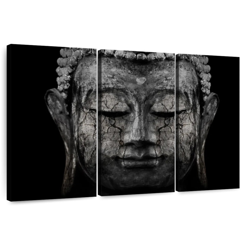 Bouddha noir Adella, H 20 po x l 33 po