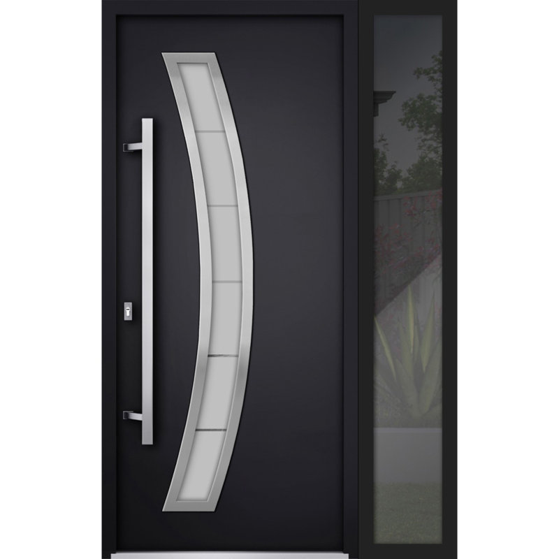 Deux 80 po, Noir, S'ouvre à gauche vers l'intérieur, H 80 po x l 48 po x P 3,25 po