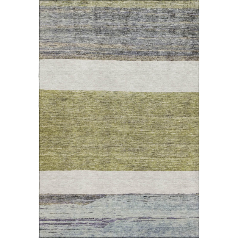 Premium Machine Washable Marasco AMF1624 Stripes Rug, Rectangle 8' x 10'