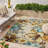 Blodewn Outdoor Rug Floral Design Large Area Rug Yellow Blue-1073605303