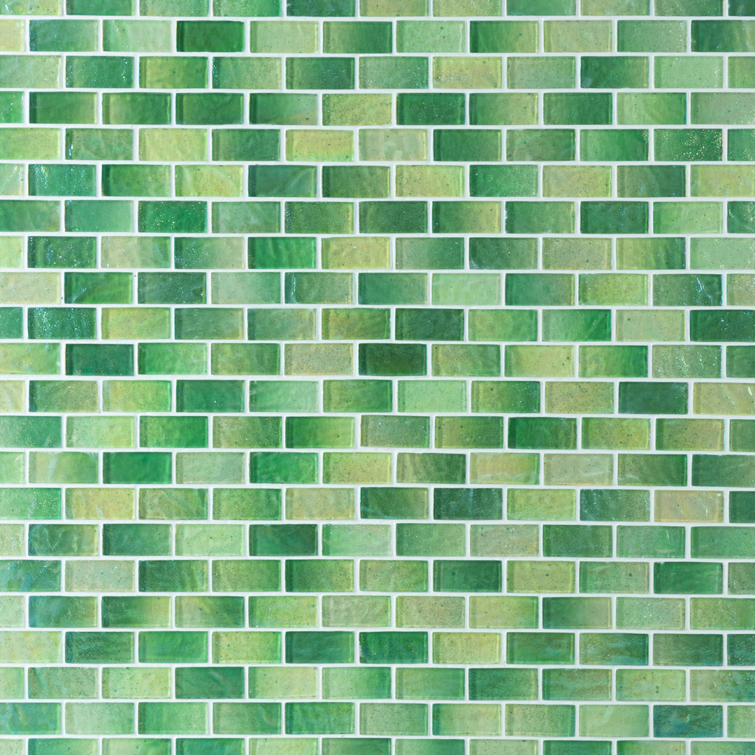 Swimming Pool 1" x 2" Straight Edge Glass Mosaic Tiles in Sea Shadow WS Tiles® 
