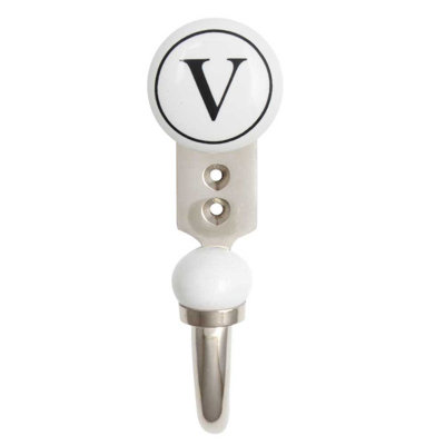 Letter V Ceramic Wall Hook