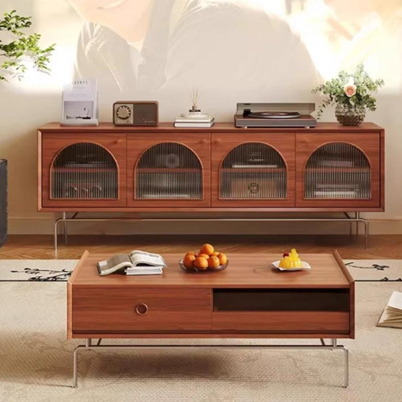 Vintage TV cabinet end table combo