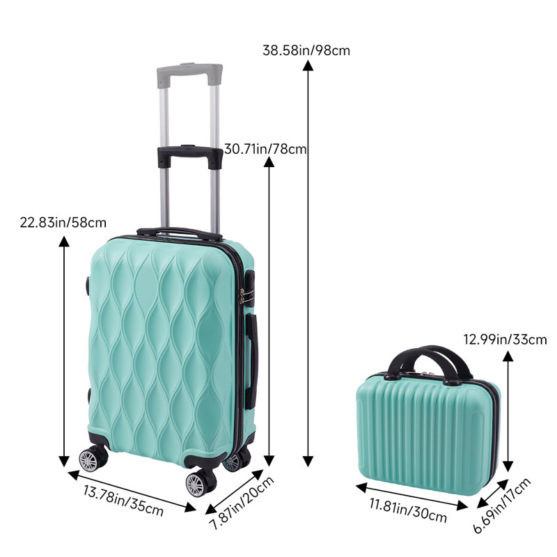 2-Piece Hard Shell Travel Suitcases Luggage Set