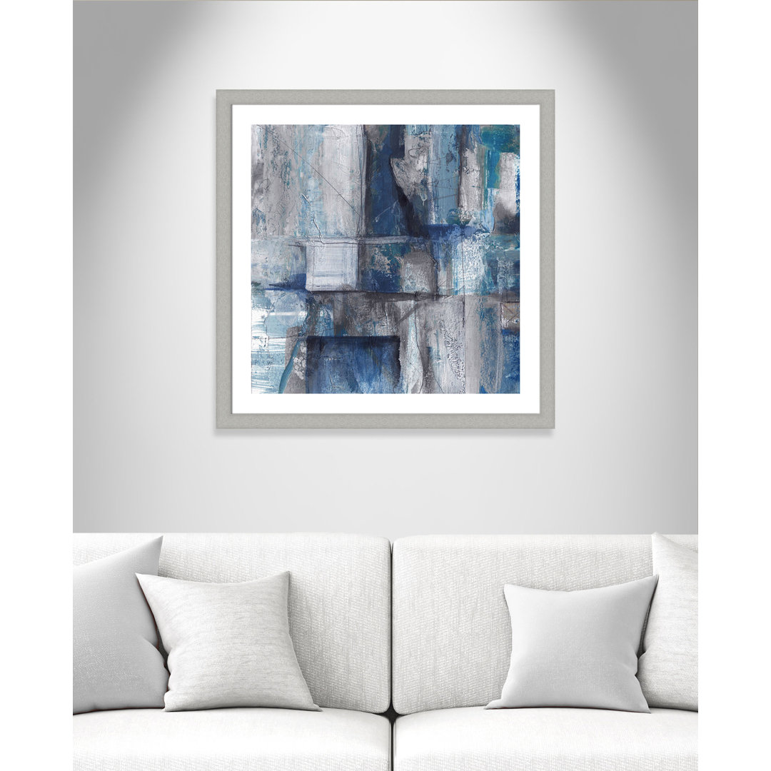 Caeran 'Patchwork Abstract I' Framed Acrylic Painting Print Ebern Designs