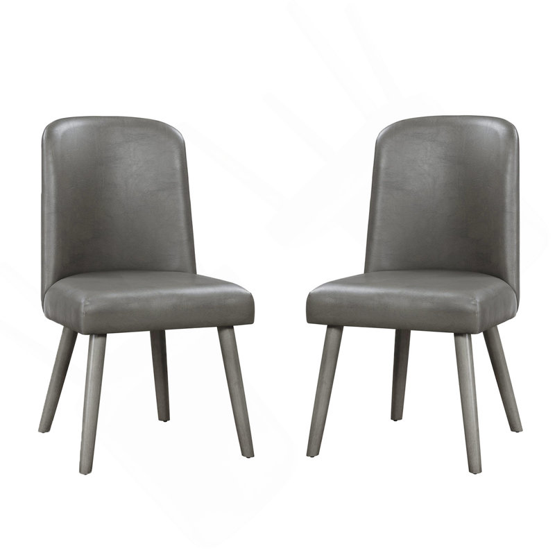Ensemble de 2 chaises d'appoint en polyuréthane avec siège et dossier rembourrés
