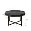 Table basse en bois octogonale rétro avec patchwork artisanal 30 pouces-2080260838