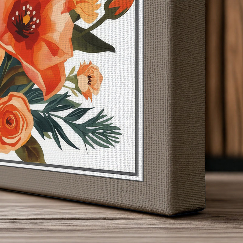 Bloom Study Botanical - Wrapped Canvas, 30x20 - 76.2 x 50.8 cm, Taupe Border