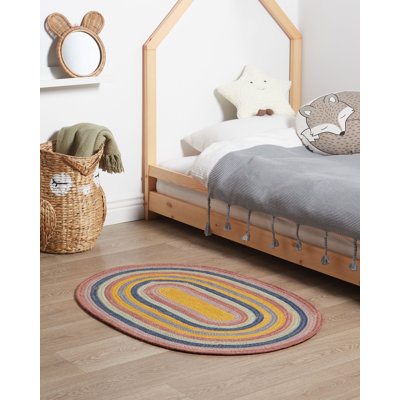 Oval Maura Striped Hand Tufted 70cm X 100cm Area Rug