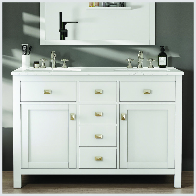 Odilion 48" Double Bathroom Vanity Set, White