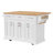 54Inch Large Kitchen Island With Rubber Wood Drop Leaf, Embossed Texture Rolling Kitchen Cart On 4 Wheels With 4 Doors And 3 Drawers, Kitchen Island With Storage For Kitchen, Dining Room,White-426200453