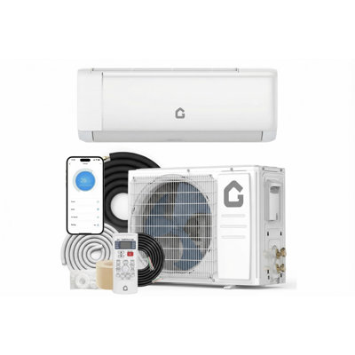12000 BTU Ductless Mini Split AC & Heater - 230V SEER2 18.5 Energy Saving, Ultra-Quiet 32dB, WiFi Remote Control, DIY Installation Kit, Cools Up to 750 Sq.ft