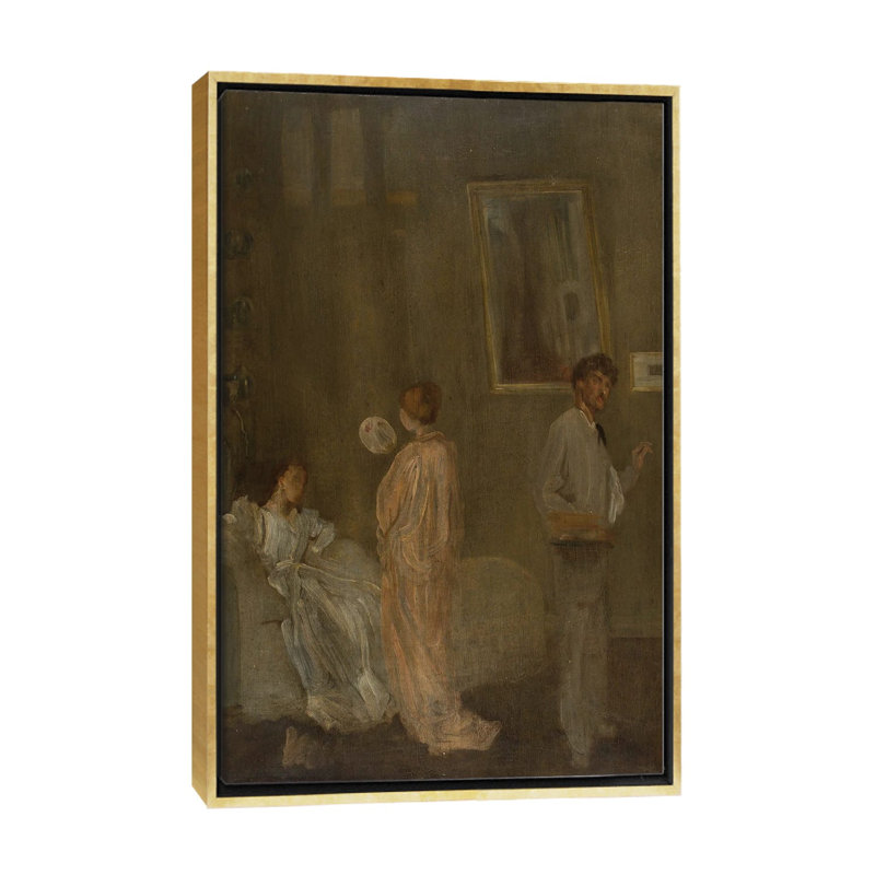 The Artist's Studio - reproduction d'art murale - toile encadrée, 26 po x 18 po, Toile avec cadre, Doré