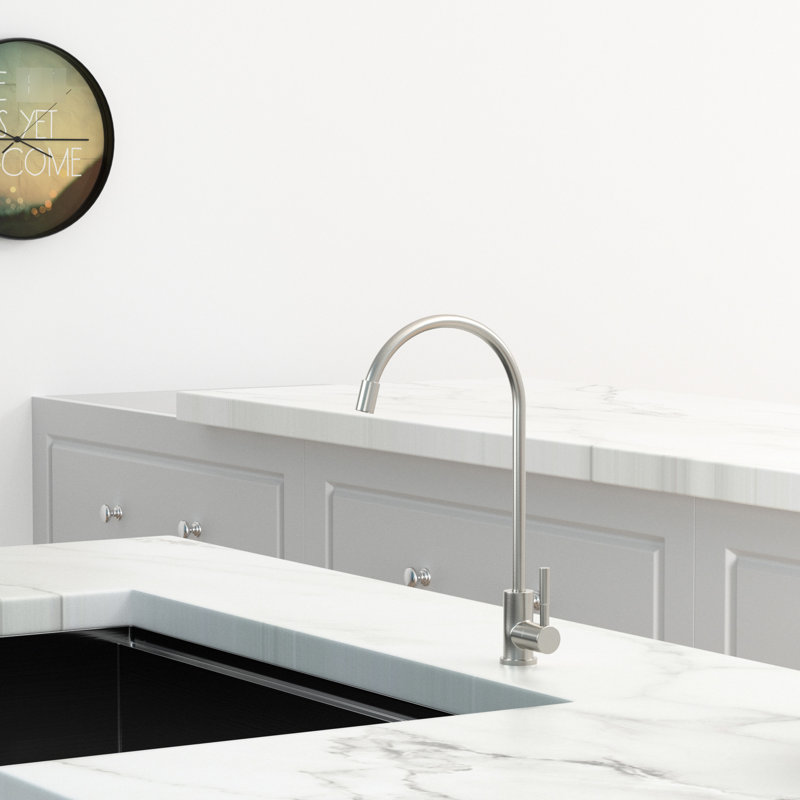 Brushed Nickel Drinking Water Faucet - Modern Design, Stainless Steel 304, , Rust-, Easy Installation With , Drip-, 6.3'' Spout Reach, 1.75 Gpm Flow Rate Tap Home Kitchen Faucet, Construction, Rust,