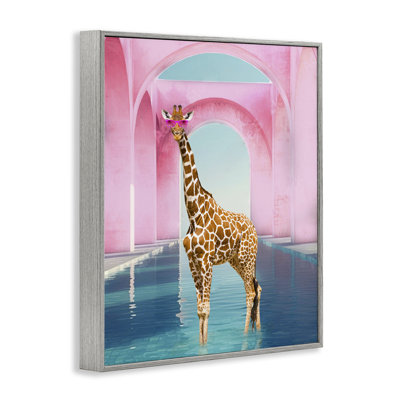 Girafe glam avec arches roses, estampe numérique, design par Ziwei Li