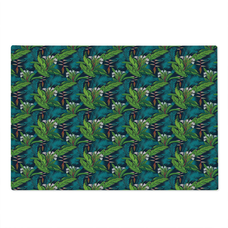 Ambesonne Leaf Cutting Board Large Size Tropical Jungle Pattern Multicolor