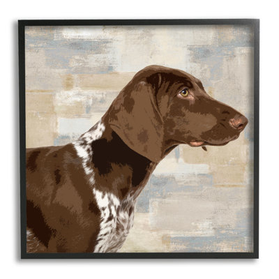 Gazing Pointer Dog Vintage Dog Portrait by Keri Rodgers - Graphic Art