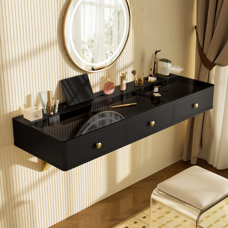 Tablette flottante avec tiroir GO 47 ", Noir