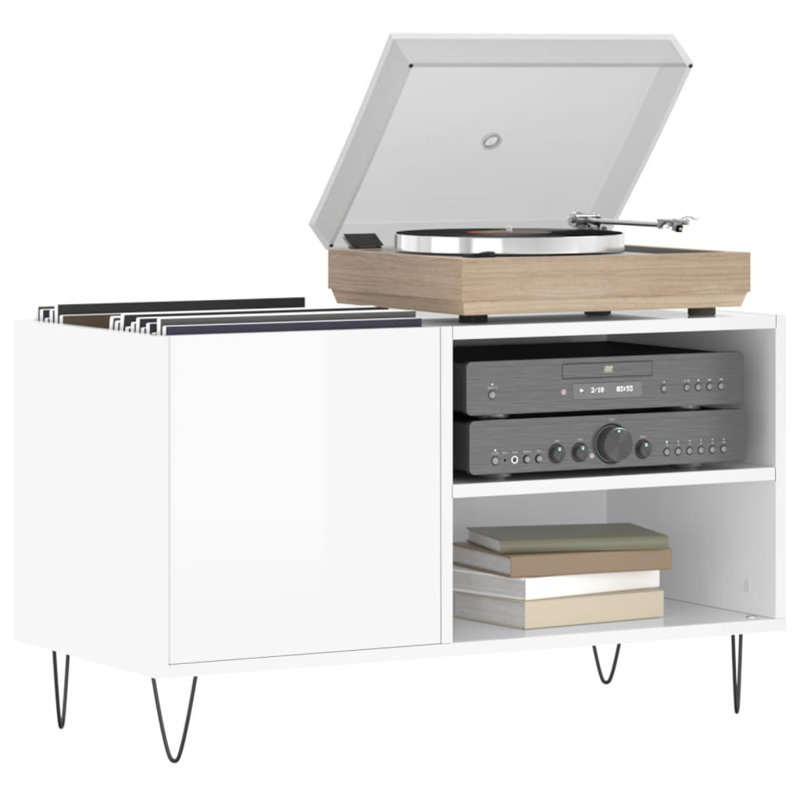 48cm H Media Cabinet, High Gloss White