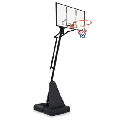 Portable Basketball Hoop for Youth Adults & Professional Match,Adjustable Height 8.04 ft to 10.01 ft,44 inch Backboard with Rebound System, Indoor/Out
