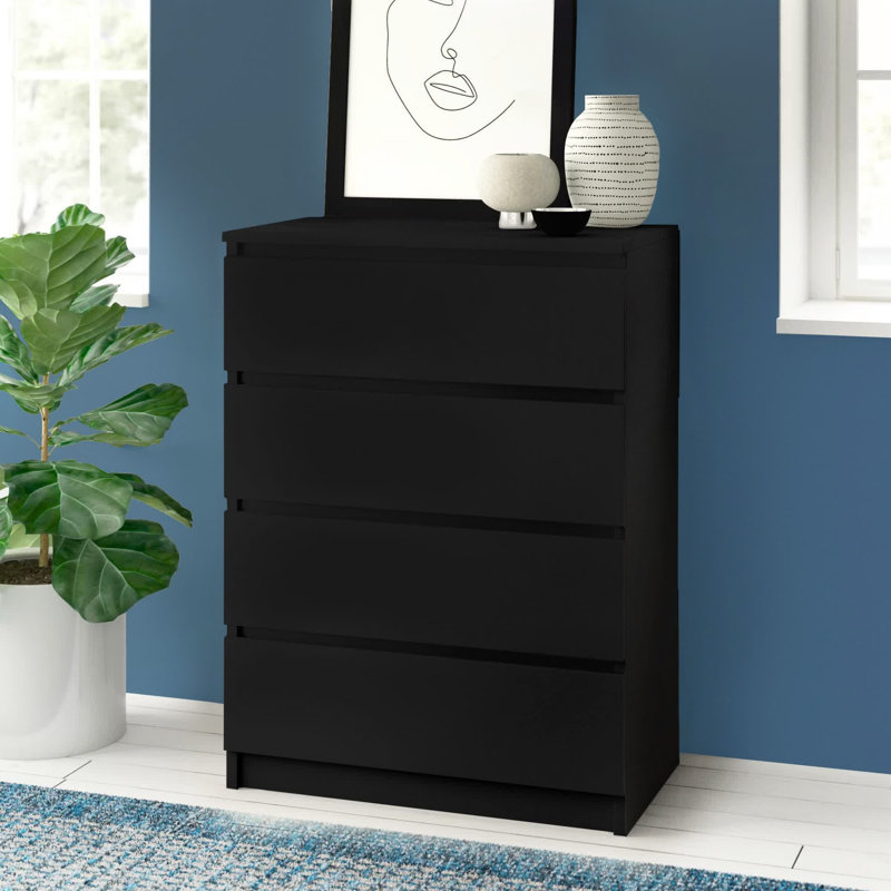 Helen 70cm W 4 - Drawer Chest of Drawers, Black