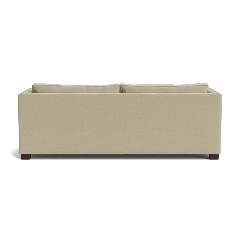 Keaton With Nails 94 Sofa, Brushed Nickel, Performance Linen - Flax, Java