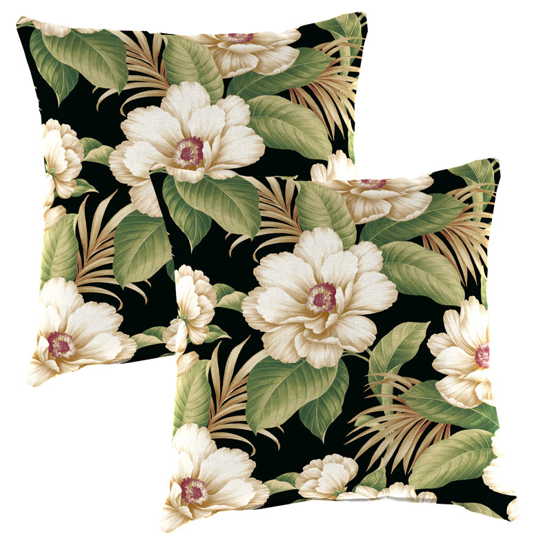 Coussin extérieur 20 "x 20" (ensemble de 2), Caroline minuit
