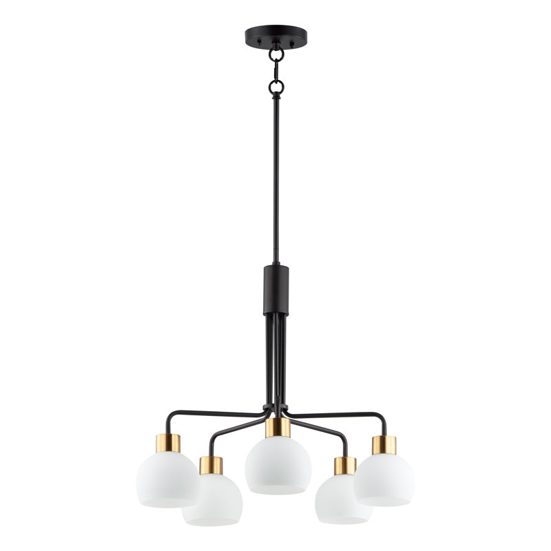Lustre classique à 5 lumières avec abat-jour Stackpole, Rupert bronze