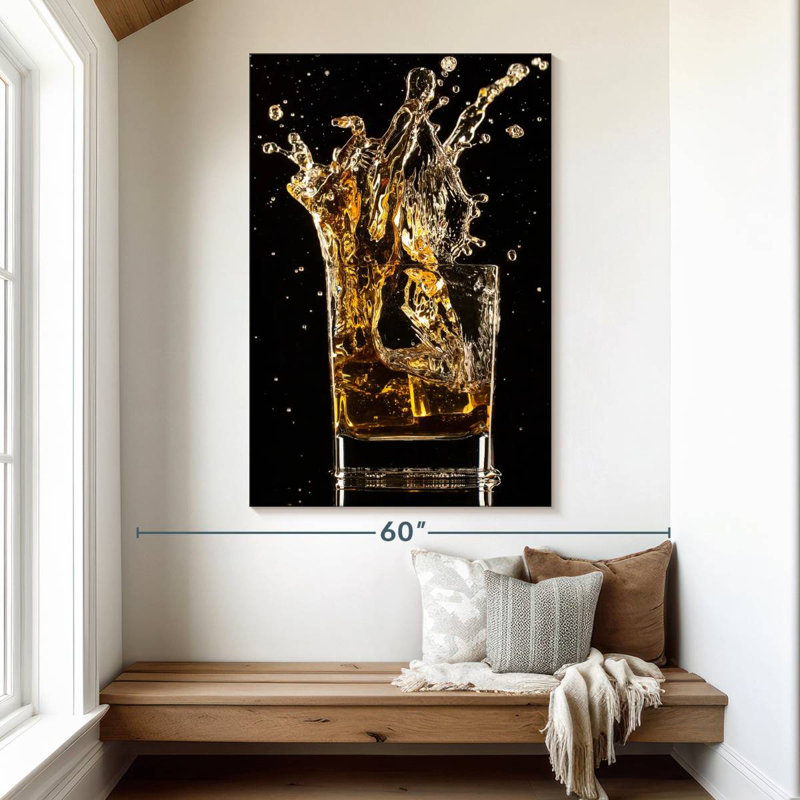 Yarlin Splashing Iced Whiskey, 51" H x 34" W