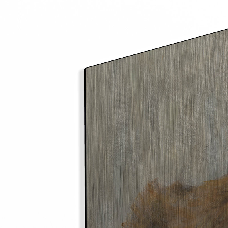 «Highland Mountain Cow» par Silvia Vassileva sur métal, H 36 po x l 36 po