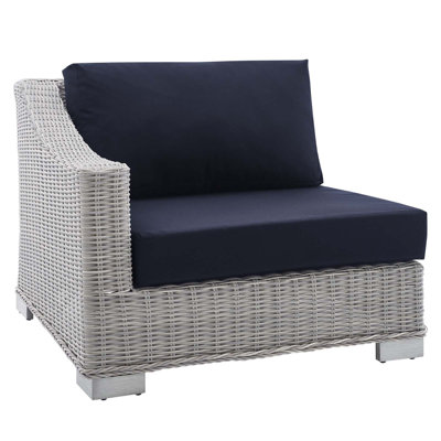 Fauteuil d'extérieur gauche en rotin Conway