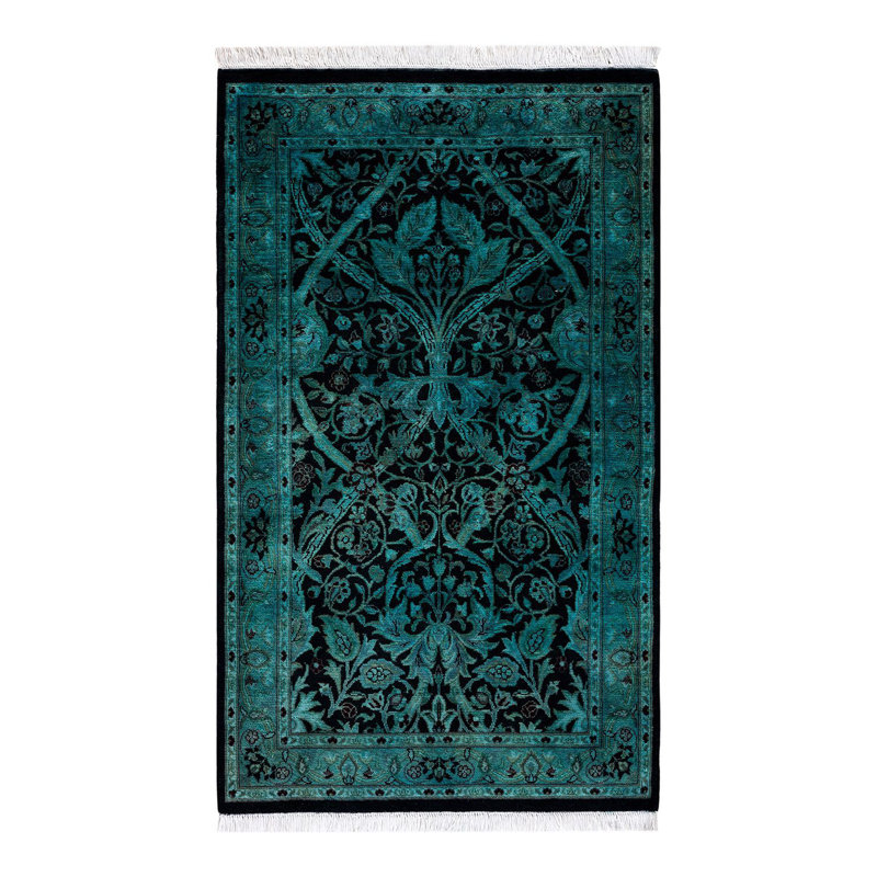 Tapis bleu noué à la main Weirsky - One-of-a-Kind Weirsky