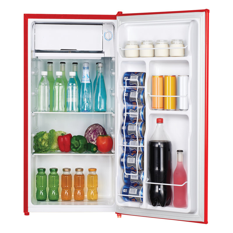 Frigidaire® 3,2 pi³ Réfrigérateur de bar rétro de 65 watts avec ouvre-bouteilles latéral, rouge, Rouge