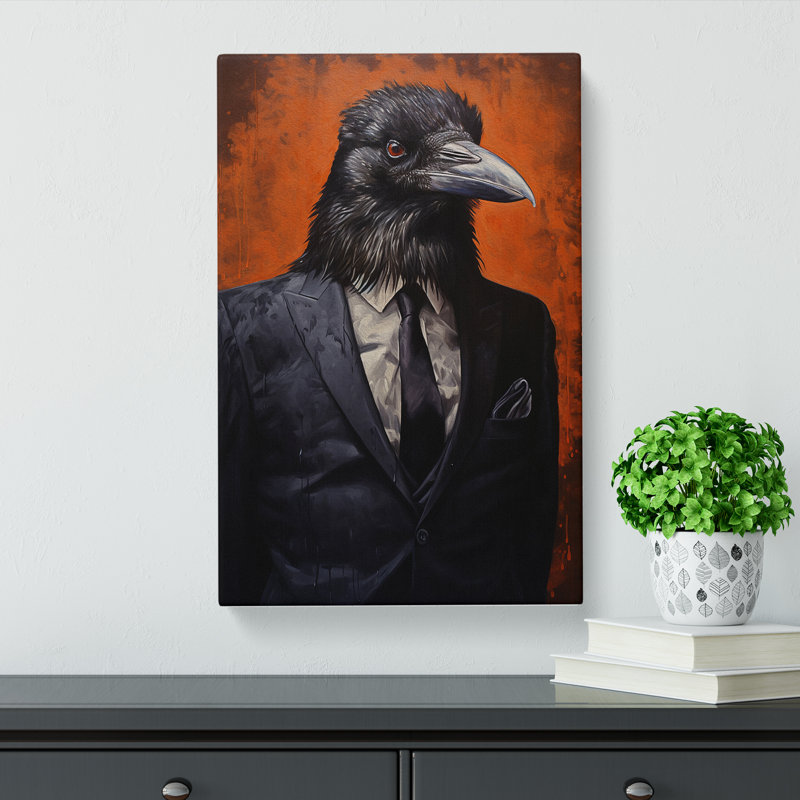 Raven In A Suit No.2 - Print, 76cm H x 50cm W x 3cm D